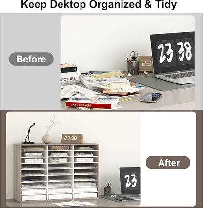 Literature Organizer 27 Slots Wooden Mailboxes - Image 7