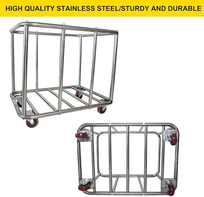 11.35 Bushel Industrial Rolling Laundry Cart, Laundry Basket Bulk Truck - Image 6