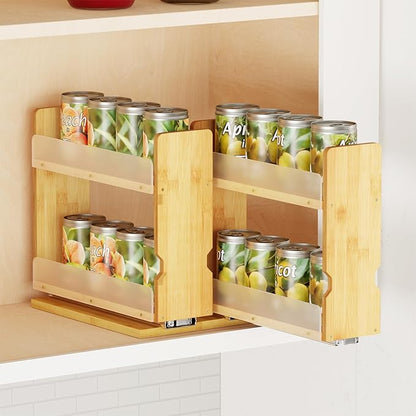 SpaceAid Bamboo Pull Out Spice Rack Organizer by SpaceAid