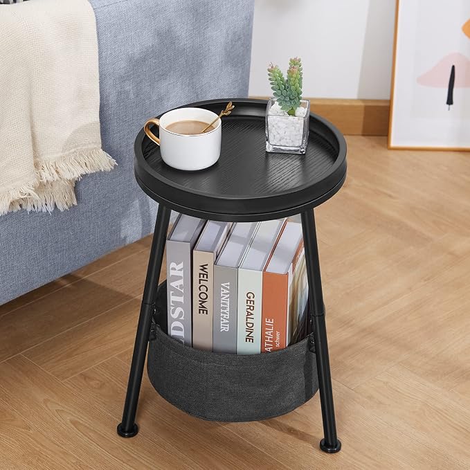 Round End Table, 11.8*17.8' Round Sofa Table, Small Round Table, Small Coffee - Image 7