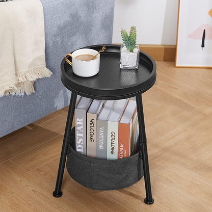 Round End Table, 11.8*17.8' Round Sofa Table, Small Round Table, Small Coffee - Image 7