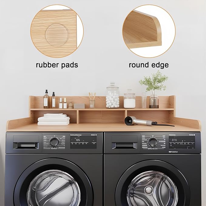 Washer Dryer Countertop with Shelf, 2-Tier Laundry Countertop Over Washer and - Image 4
