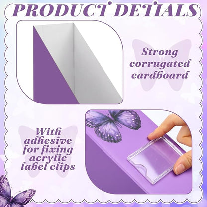 Purple Butterfly Magazine File Holder Decorative Set of 4 | Foldable Magazine - Image 4