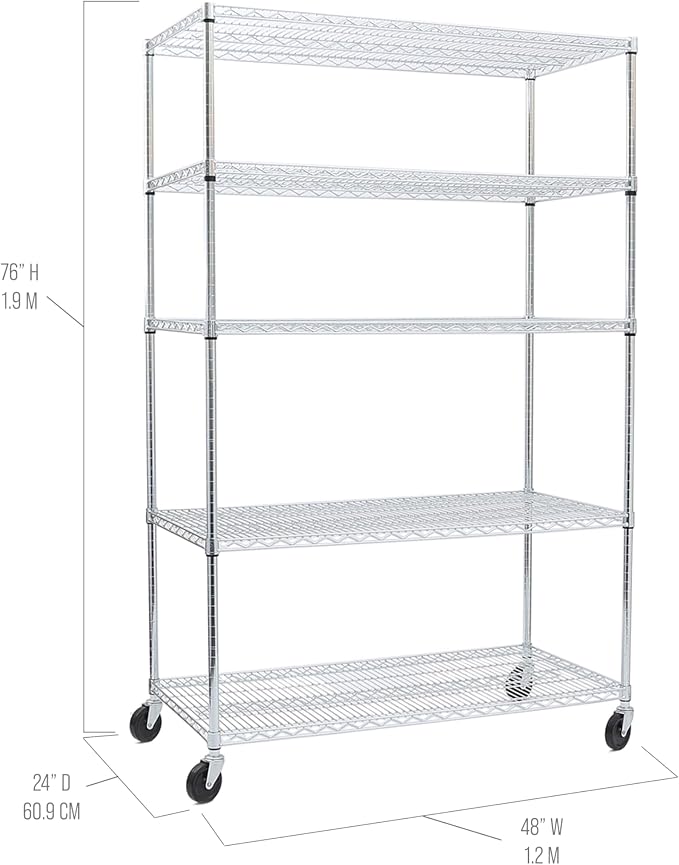 Seville Classics UltraDurable Heavy Duty NSF Solid Steel Wire Rack Storage Unit - Image 5