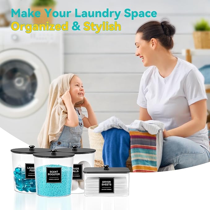 Laundry Pods Container & Dryer Sheet Holder, Laundry Room Organization and - Image 7