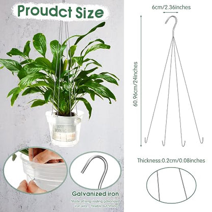 10 Pack 24 Inches Strong Wire Plant Hangers - Image 2