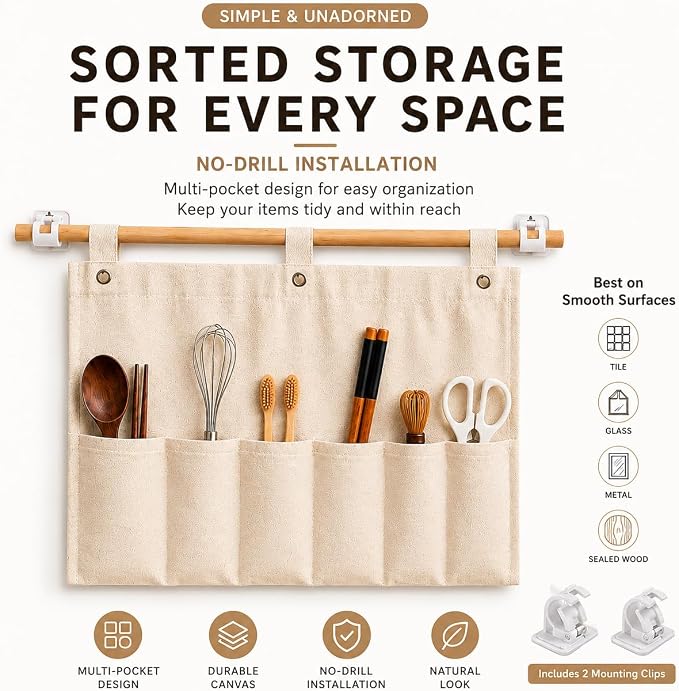 No Drill Canvas Wall Organizer - Image 3