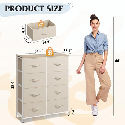 WLIVE Fabric Dresser for Bedroom, Tall Dresser - Image 3