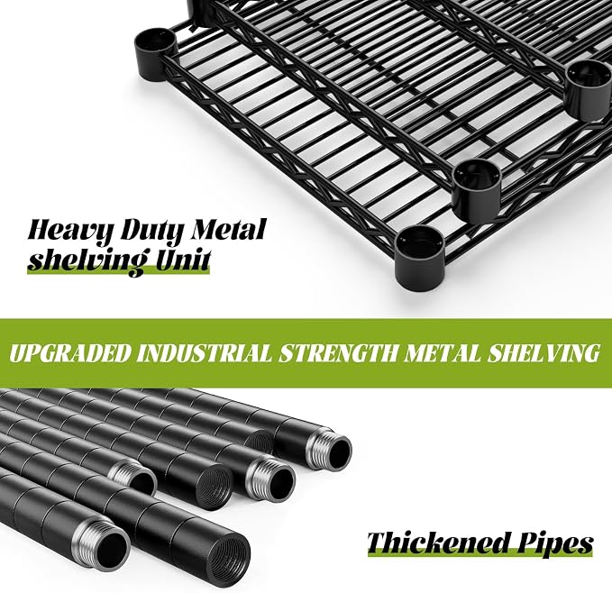 45" W x 20" D x 72" H Heavy Duty Wire Shelving Unit, 5-Tier Utility Storage - Image 5