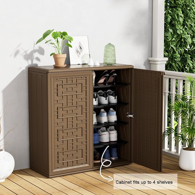 Outdoor Storage Cabinet Waterproof, Resin 62 Gallon Storage Box - Image 6