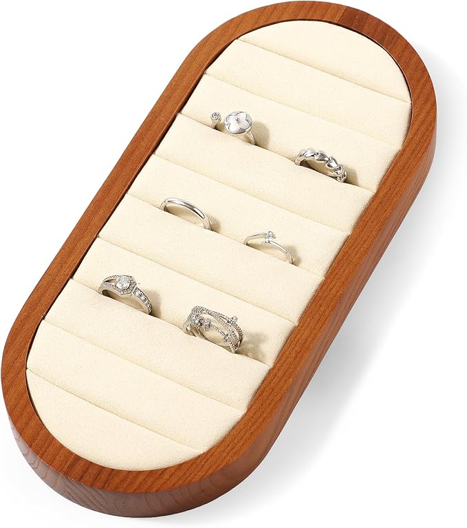 Small Jewelry Rings Display Tray Solid Wood Jewelry Display Organizer Tray by Woodten