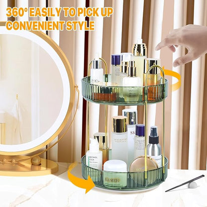 360° Rotating Makeup Organizer for Vanity, Large Capacity Bathroom Countertop - Image 5