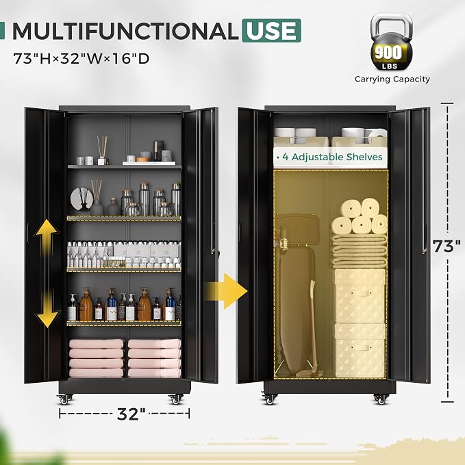 Greenvelly Metal Garage Storage Cabinet - Image 4
