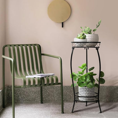 2 Pack Plant Stand Indoor Outdoor 2 Tier 27" Tall Metal Potted Holder Rack - Image 7