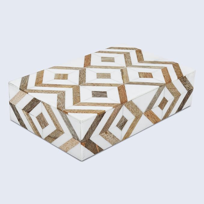 Handicrafts Home White Decorative Storage Box - Image 3