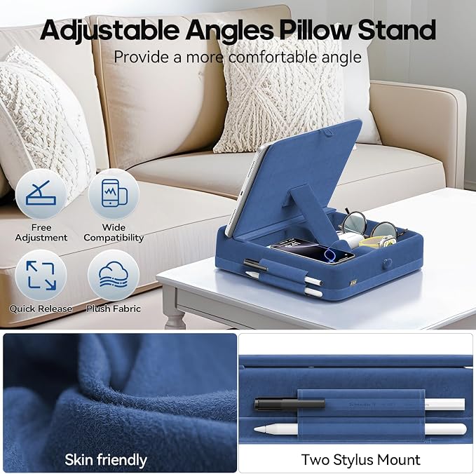KDD Tablet Pillow Stand with Storage, Foldable iPad Holder - Image 5