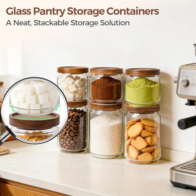 ComSaf 6PCS Glass Pantry Storage Container - Image 4