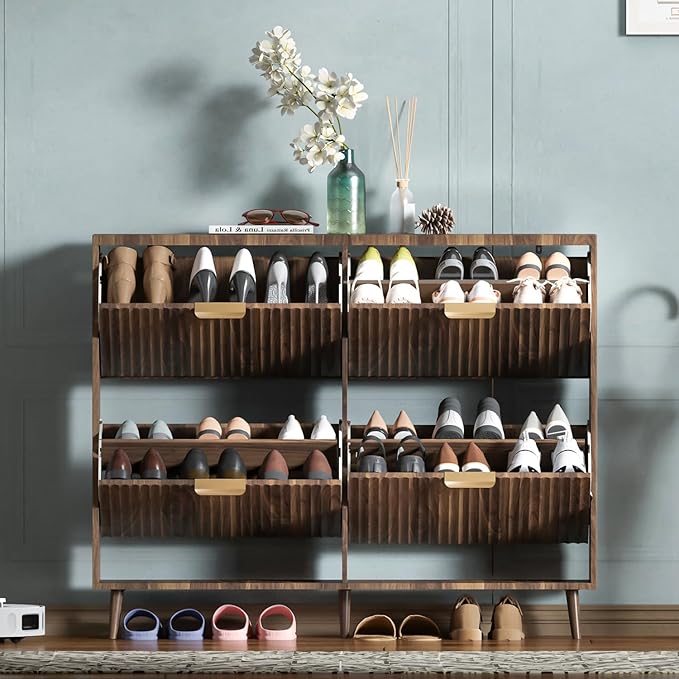 Shoe Cabinet Storage, Modern Freestanding Organizer by QIVOMIX