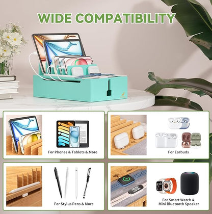 Pezin & Hulin Bamboo Charging Station, Electronic Devices Organizer - Image 5