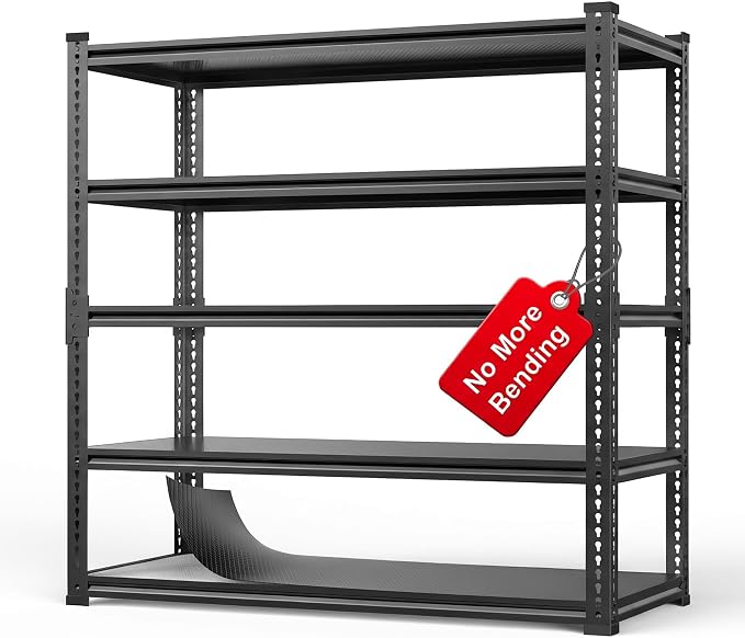 Heavy Duty Garage Shelving, 5-Tier Storage Rack 3000LBS Capacity 48" W x 72" H by Lauxery
