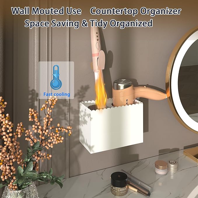 Hair Tool Organizer, Wall Mount Hair Dryer Holder - Image 2