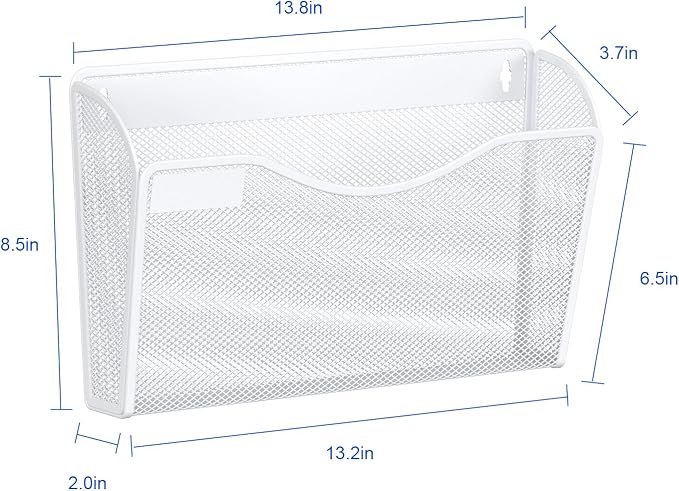 Samstar 6 Pack Mesh Wall Mounted File Holder Metal Wall File Pocket Mail - Image 6