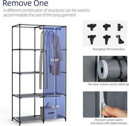 Gray Cover Portable Closet - Image 4