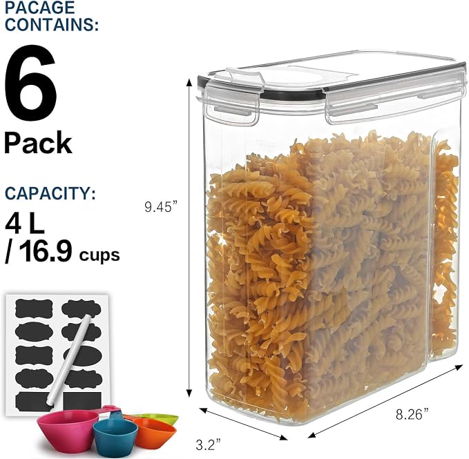 Cereal Container Set, MCIRCO Airtight Food Storage Containers Set of 6 - Image 2