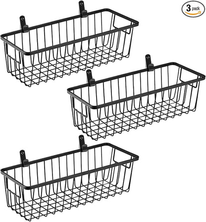 SheeChung Hanging Wall Wire Baskets, Portable Metal Wall Mount Basket | 3 Pack by SheeChung