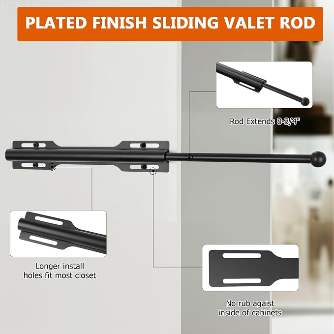Pull-out Valet Rod for Closet 2 Pack - Image 5