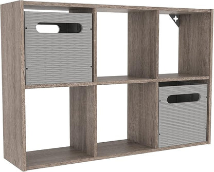 ClosetMaid Mini 6-Cube Desktop or Wall Mount Organizer, Weathered Teak - Image 2
