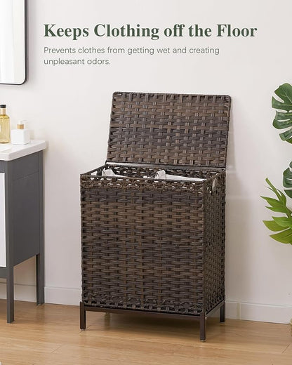 SETVSON Laundry Hamper with Lid, 112 L Handwoven Rattan Wicker Laundry Basket - Image 2