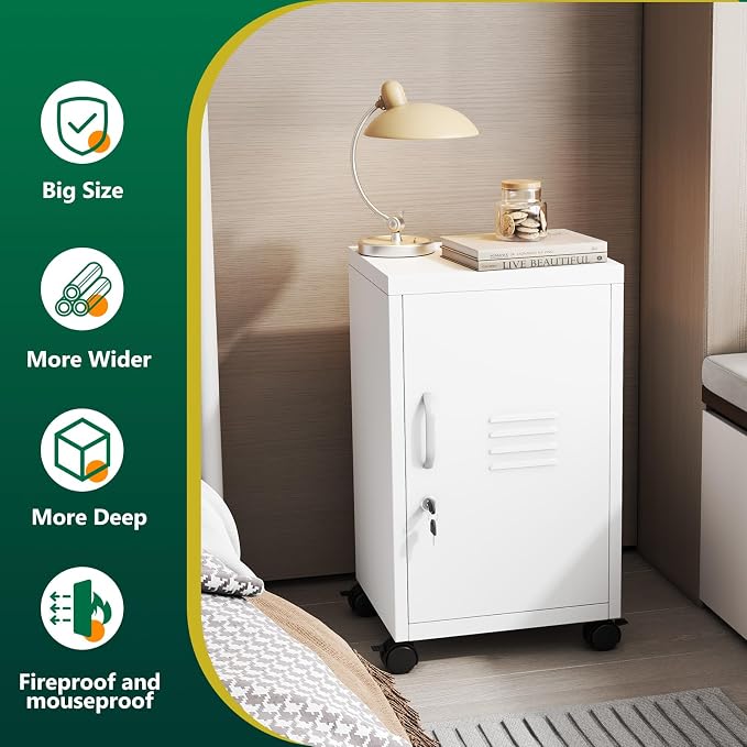 PAOFIN Metal Locker Cabinet, Under Desk Metal Vertical Filing Cabinets - Image 4