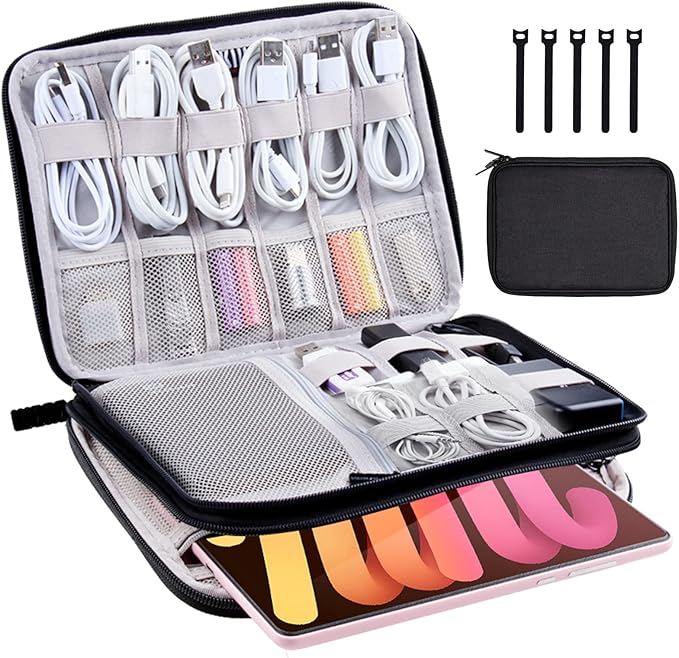 Electronics Organizer Travel Case Cord Cable Charger Organizer Bag Travel by CNPOP