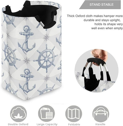 Anchor and Rudder Grey Large Laundry Hamper - Image 3