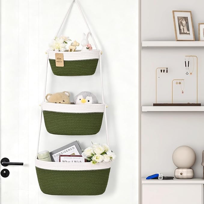 Hanging Basket, 3-Tier Woven Wall Basket - Image 6