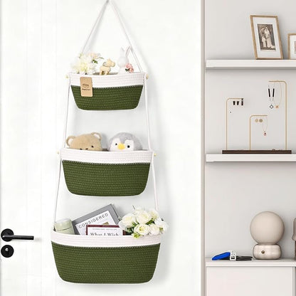 Hanging Basket, 3-Tier Woven Wall Basket - Image 6