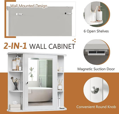 Bathroom Medicine Cabinet, Bathroom Mirror Cabinet Wall Mounted - Image 6