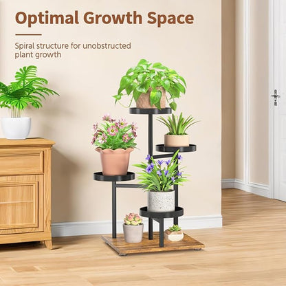 LASZOLA Black 4 Tier Plant Stand Indoor Heavy Duty Rack - Image 7