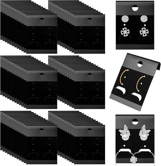 HAPY SHOP 200 PCS Black Velvet Plastic Display Cards Earring Card Holder by HAPY+SHOP