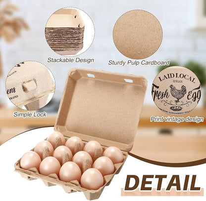 Zhanmai 50 Pcs Natural Paper Pulp Egg Cartons Blank Bulk 12 Count Dozen Vintage - Image 3
