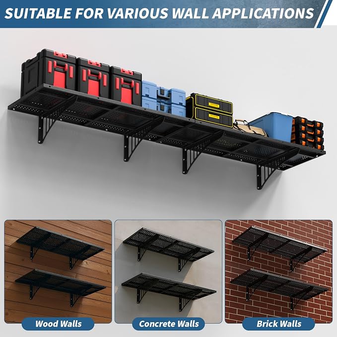 Garage Wall Shelving Heavy Duty, 43.3" Floating Shelves 264lbs Capacity - Image 5