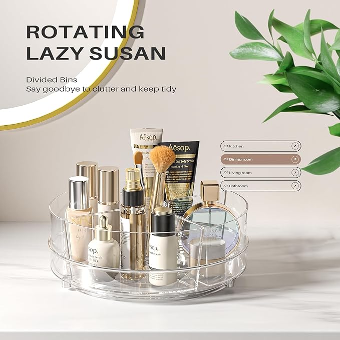 2 Pack Lazy Susan Organizer, 9 inch Rotating Storage Organizer - Image 4