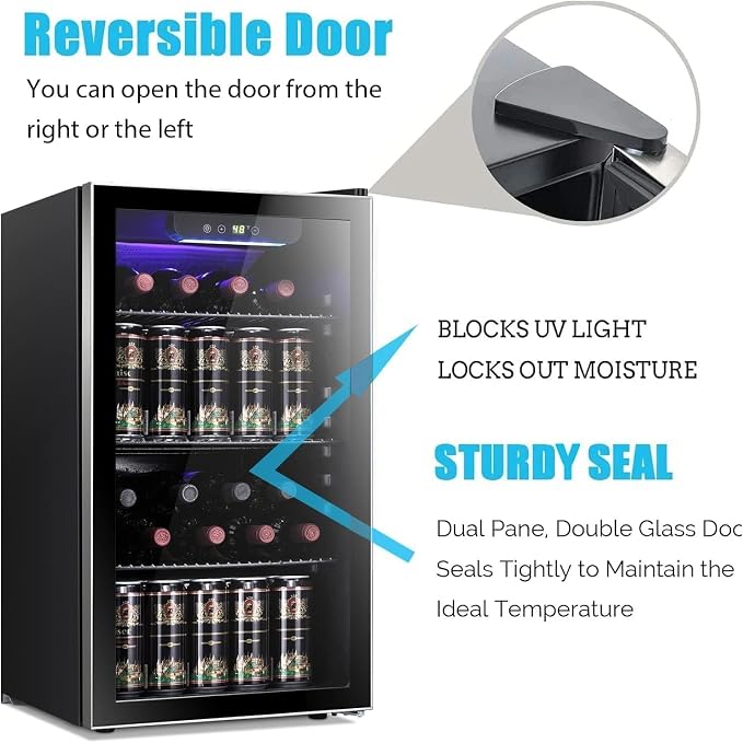 Antarctic Star 26 Bottle 130 Can Wine Cooler/Cabinet Beverage Refrigerator Mini - Image 4