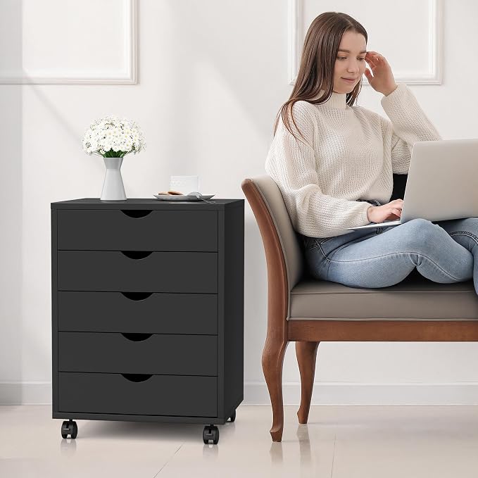 5-Drawer Chest, Office Storage Dresser File Cabinet - Image 2