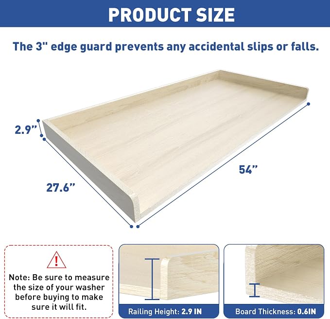 Washer Dryer Countertop: 27.5" x 54" Laundry Topper - Image 3