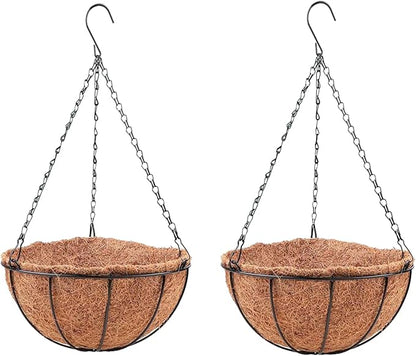 LaLaGreen Hanging Baskets for Plant Outdoor Extra Large Black Metal Wire by L%C3%A1L%C3%A1Green