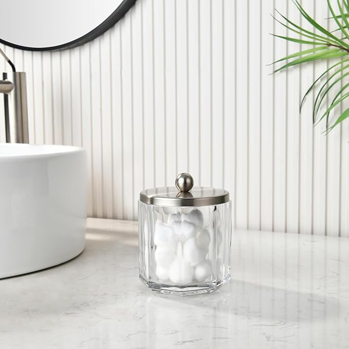 Clear Transparent Apothecary Octagional Shaped Glass Canister Jar - Image 4