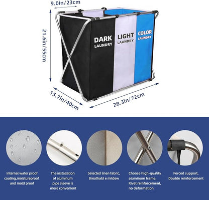 160L Large Laundry Basket, Freestanding Laundry Hamper, Collapsible Tall - Image 2