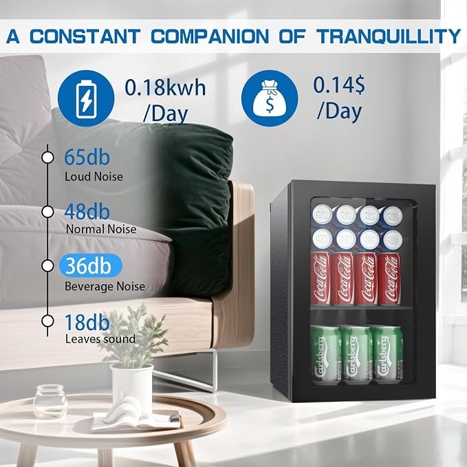 Compact 24 Can/0.9 Cu.Ft Mini Fridge - Image 3